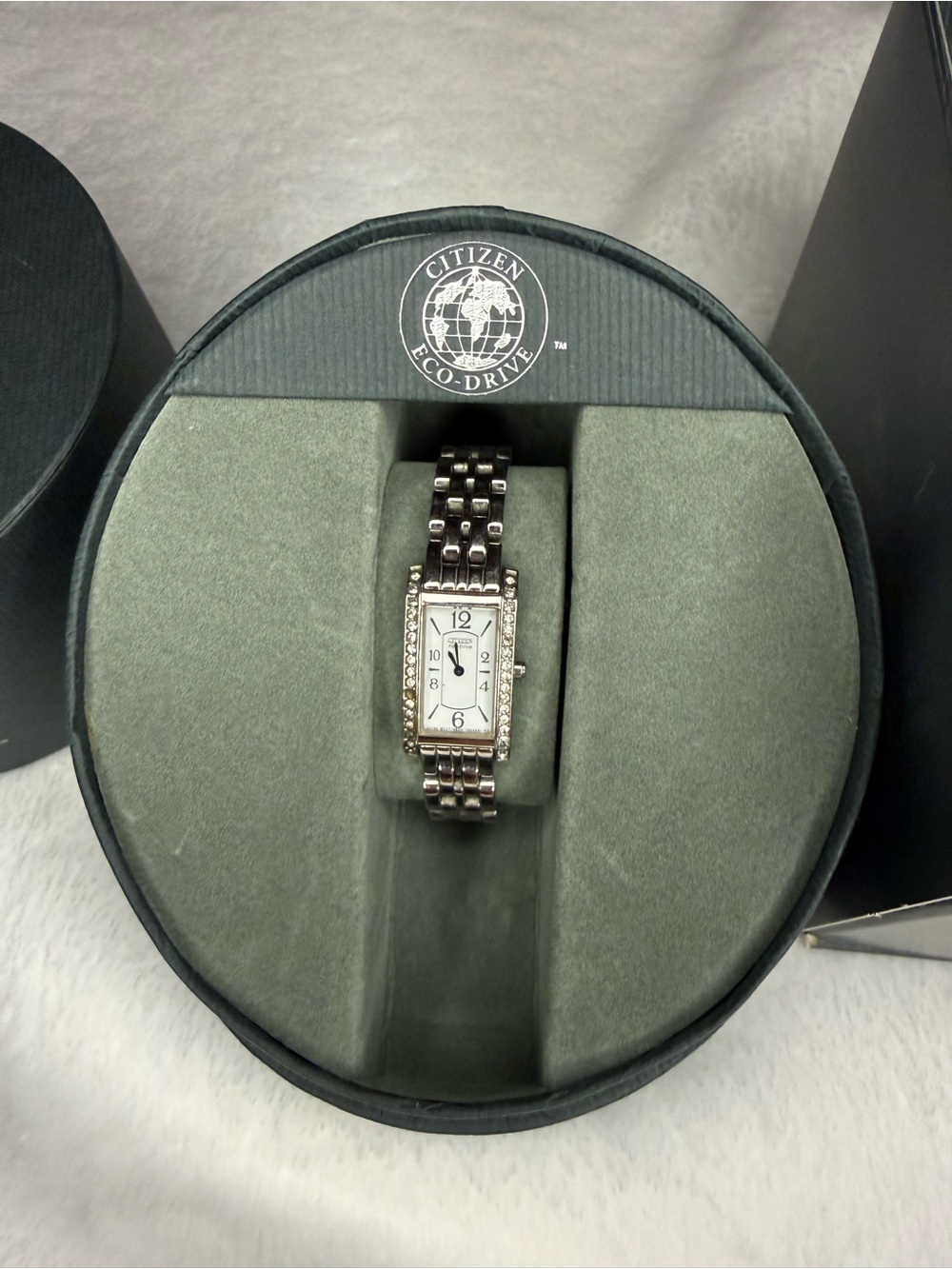 Citizen Women's Silver Rectangular Crystal Bracelet Watch
